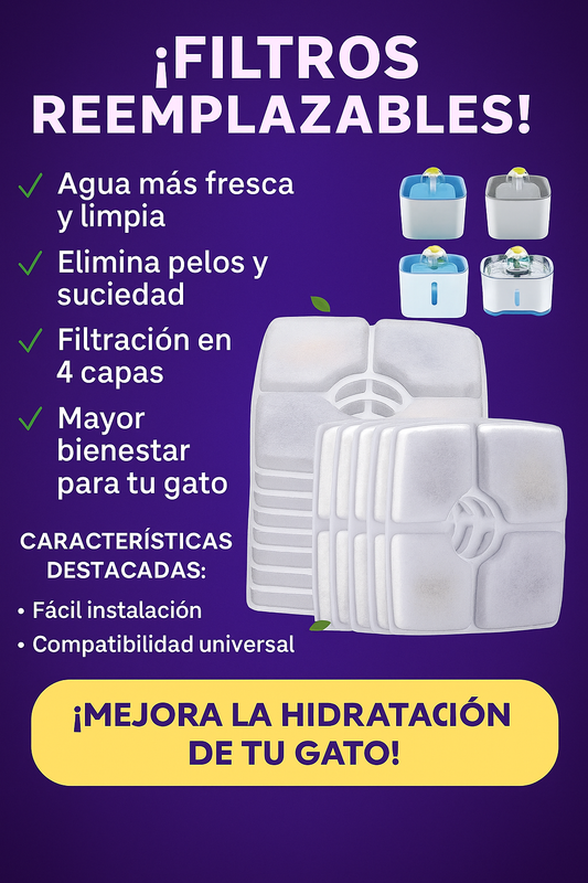 Recambio filtro fuente cuadrado X 4 ud