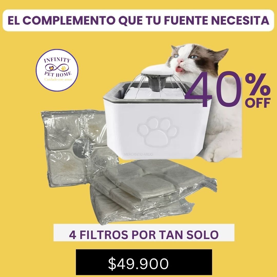 Recambio filtro fuente cuadrado X 4 ud